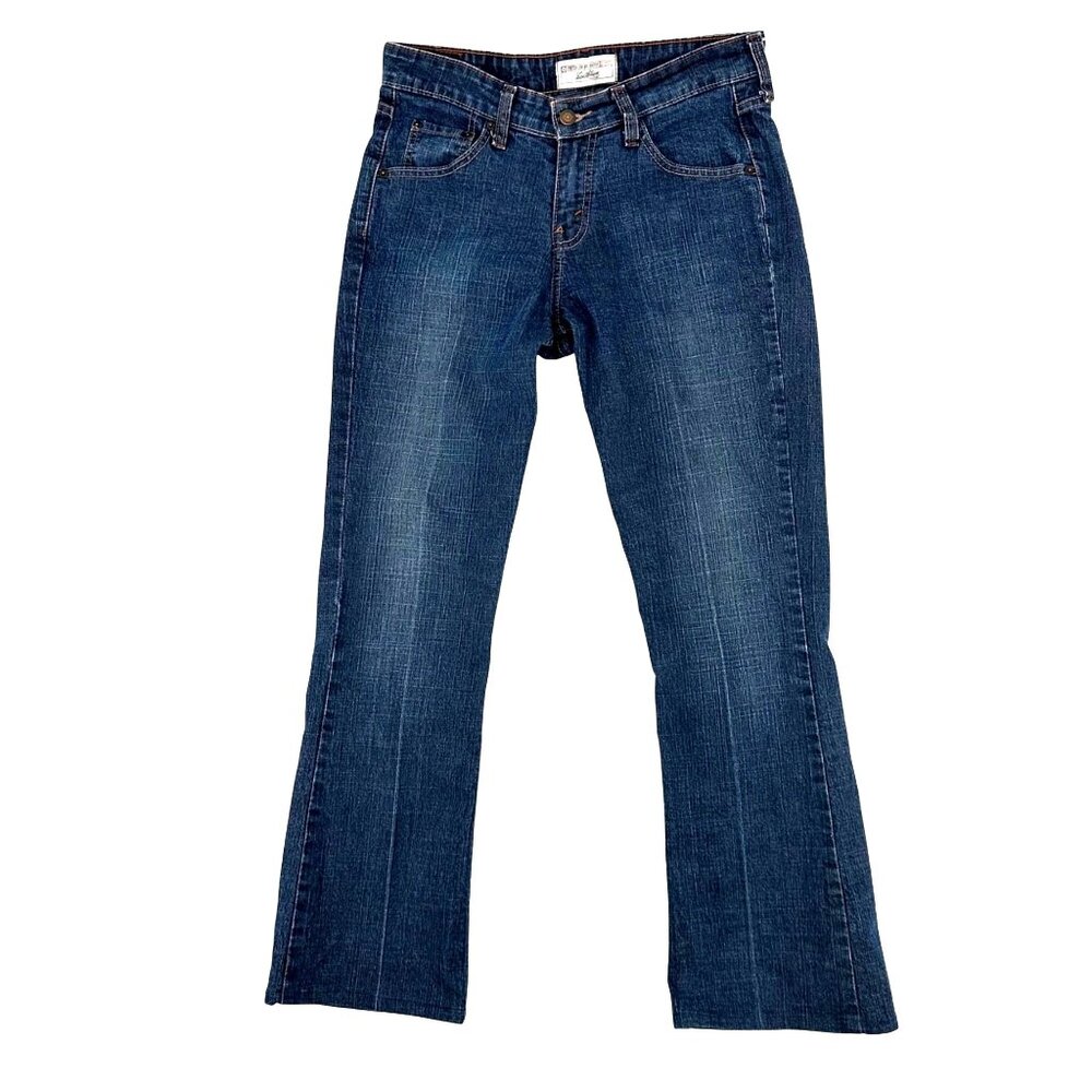 Levis Signature Junior Blue Stretch Low Rise Bootcut Jeans Size 6 FLAWED